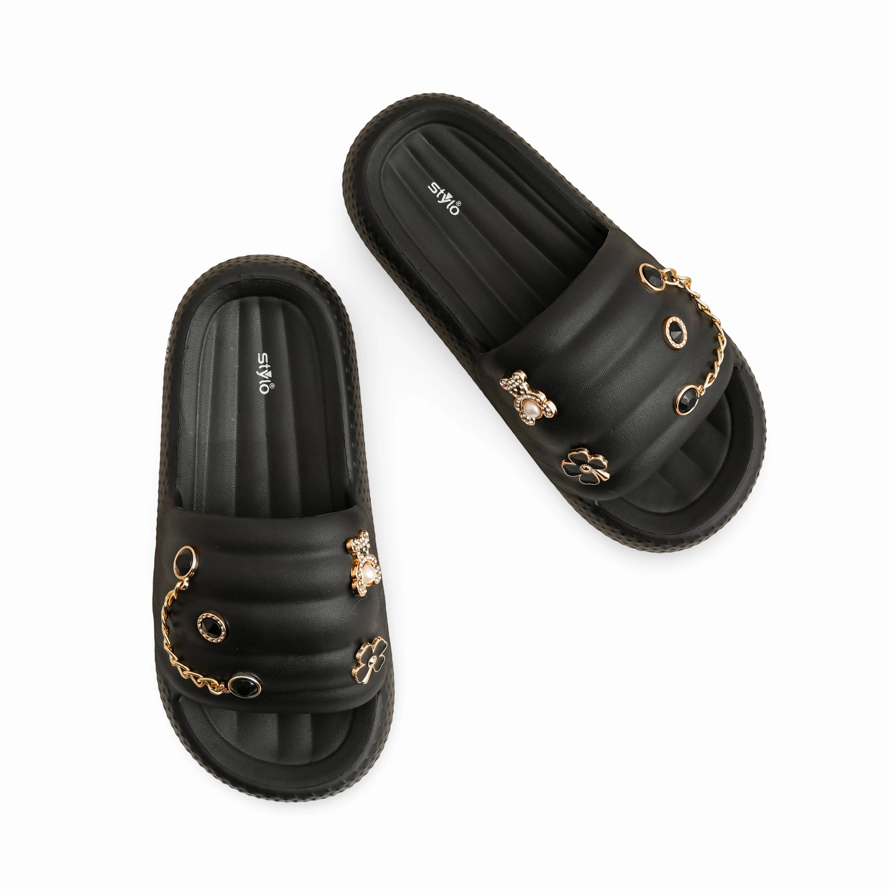 Flat Shoe Polish Black Casual Softy For Ladies CL9353