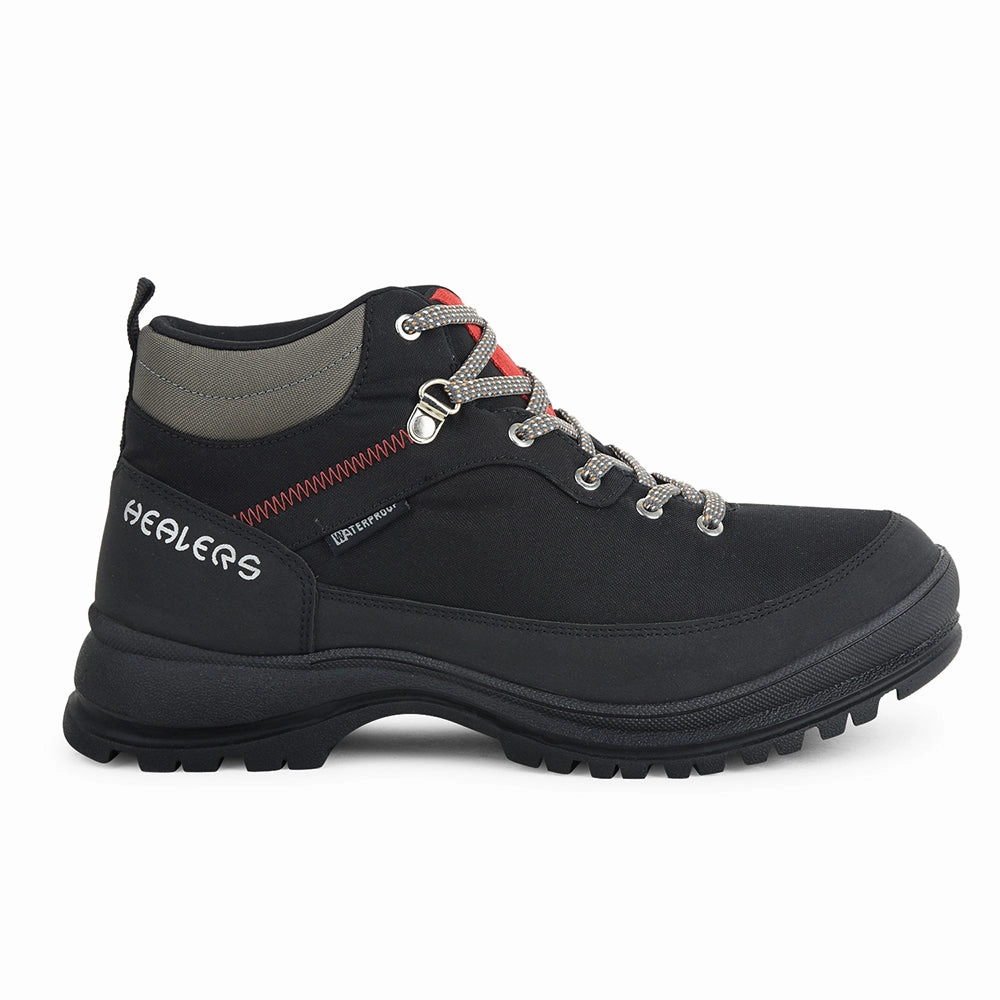 Healers Sports Trekking Black Lacing Shoes For Men RACE-1 By Liberty Casual Dress With Shoes