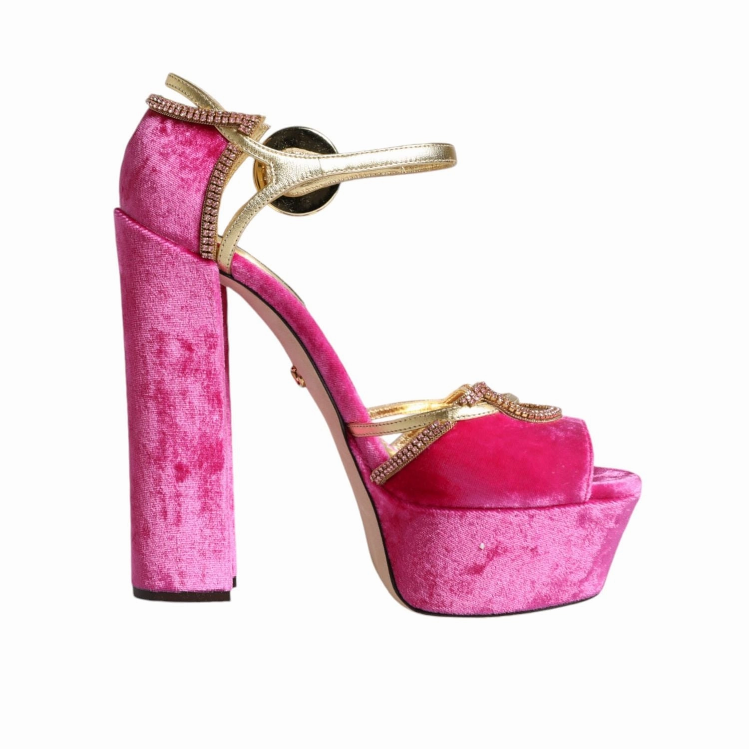 Dolce & Gabbana Pink Velvet Platform Ankle Strap Heel Sandals Shoes Amazon Orthopedic Sandals