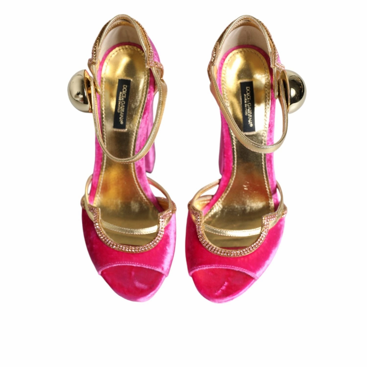 Dolce & Gabbana Pink Velvet Platform Ankle Strap Heel Sandals Shoes Sandals Grande St Lucian Photos