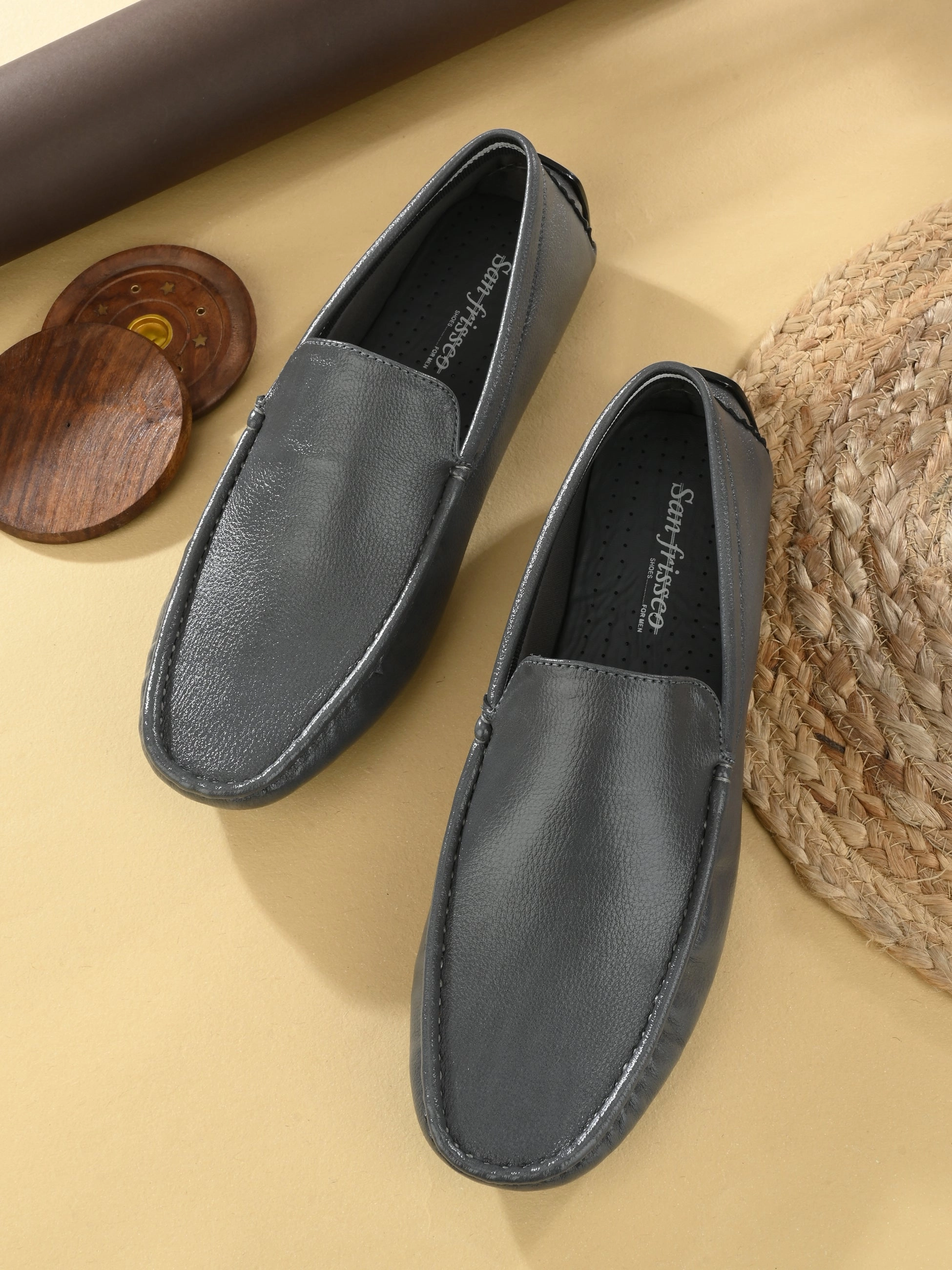 4.zerogrand Penny Loafers Swift Grey Solid Loafers