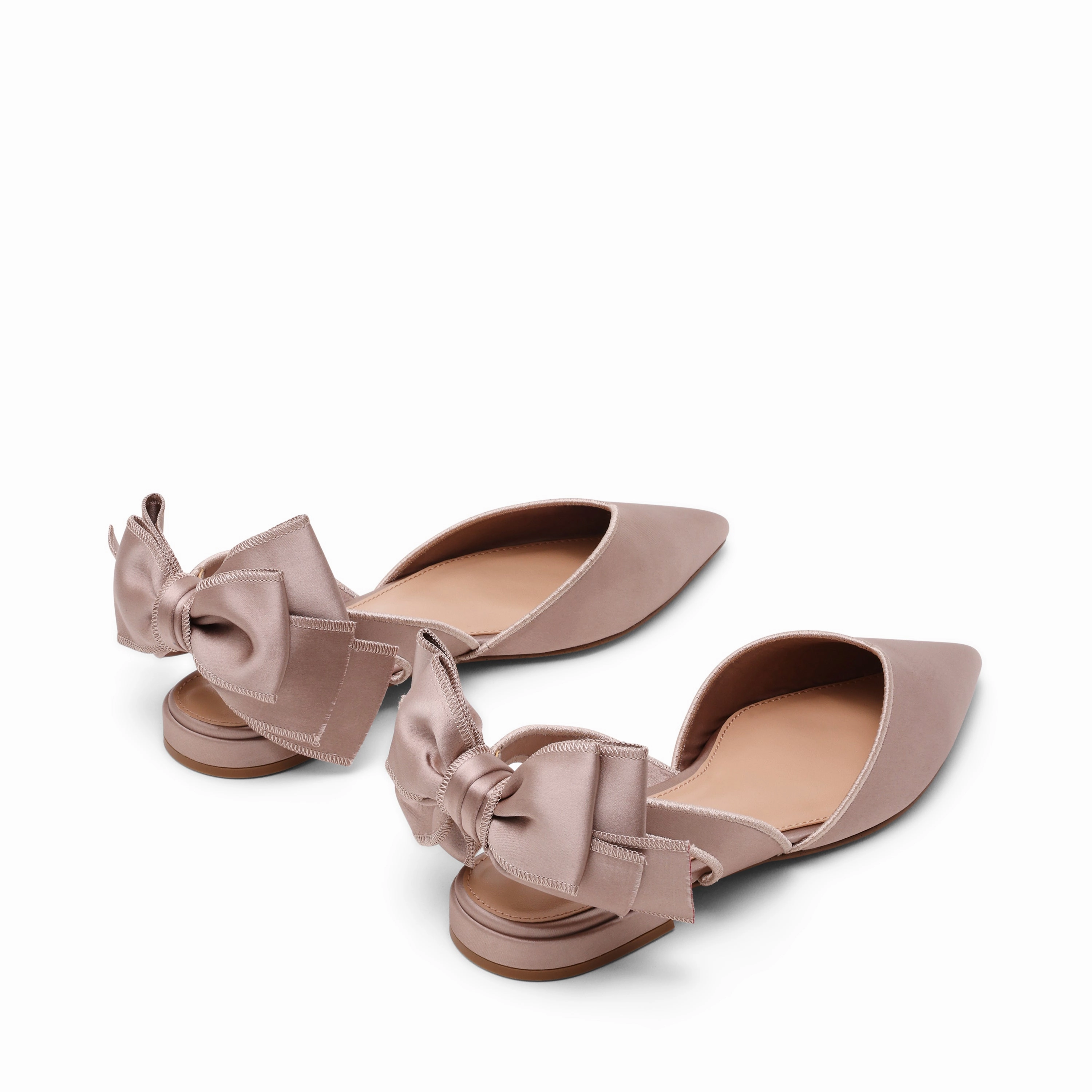 Shoes For Flat Footed Person Synthia Flat Shoe TAUPE SATIN