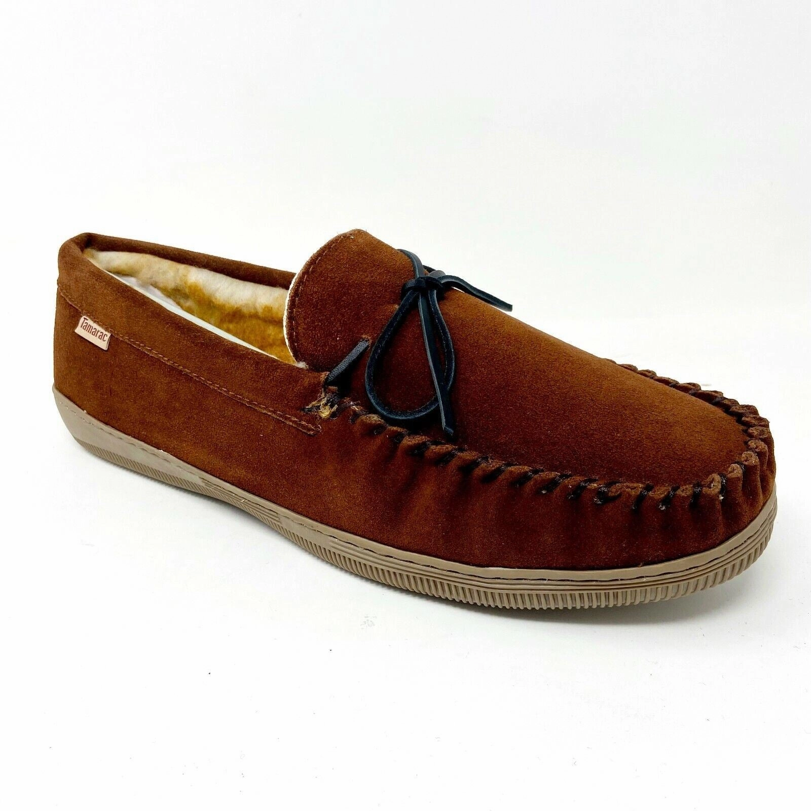 Ariel Slippers Tamarac Mens Camper Allspice Cowhide Moccasin Slip On Slippers