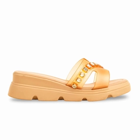 Tan Formal Slipper PU0504 Expensive Slides
