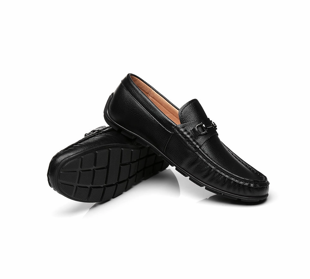 TARRAMARRA Men Leather Black Loafers Colin Lemaire Piped Loafers