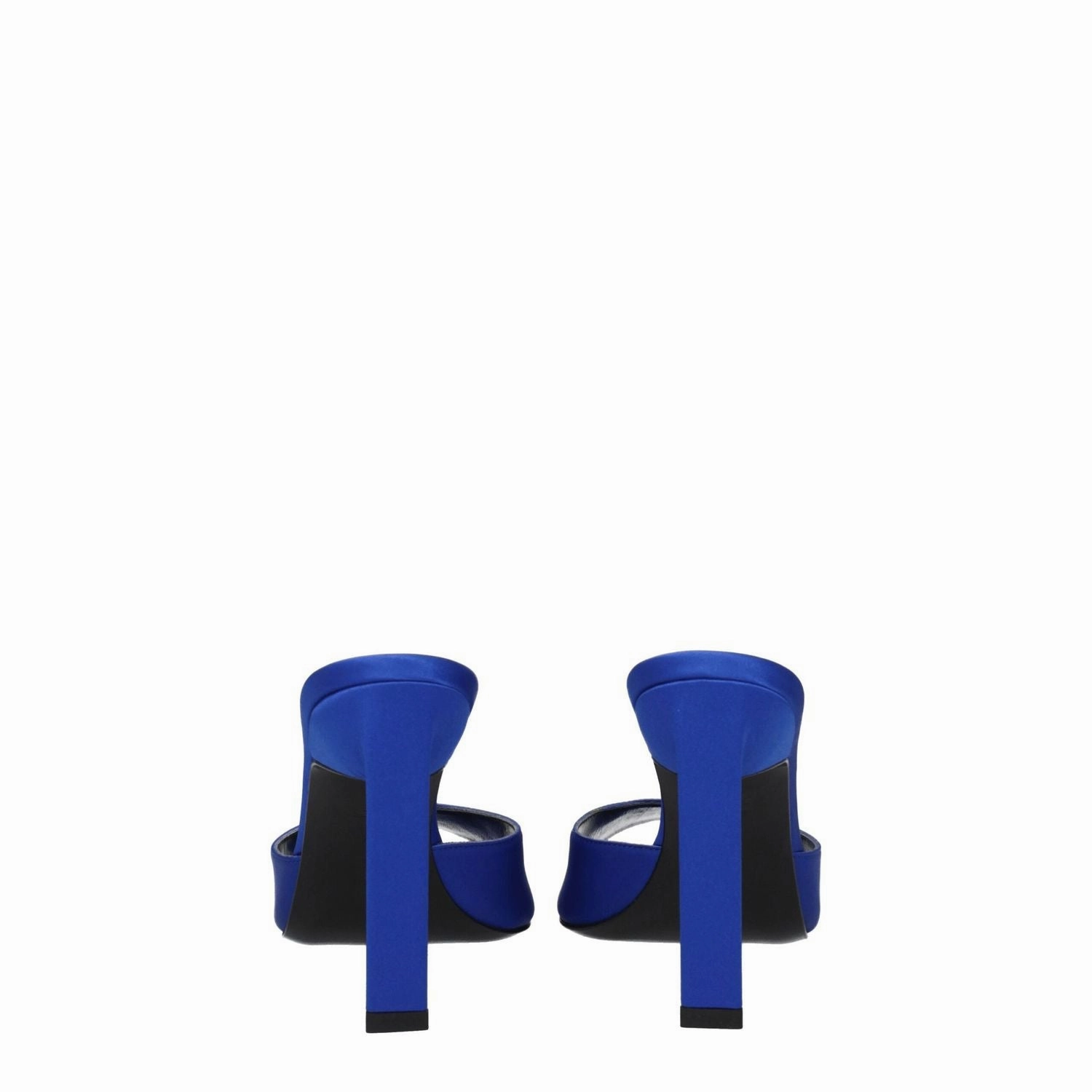 The Attico Blue Satin Stiletto Heel Sandals T Strap Sandals