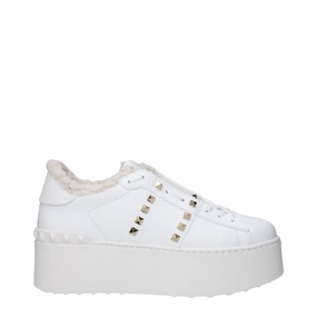 Sneakers For Shin Splints Valentino Garavani White Leather Platform Sneakers