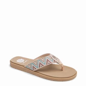 Fidda Natural Multi Clear Wedge Flip Flops