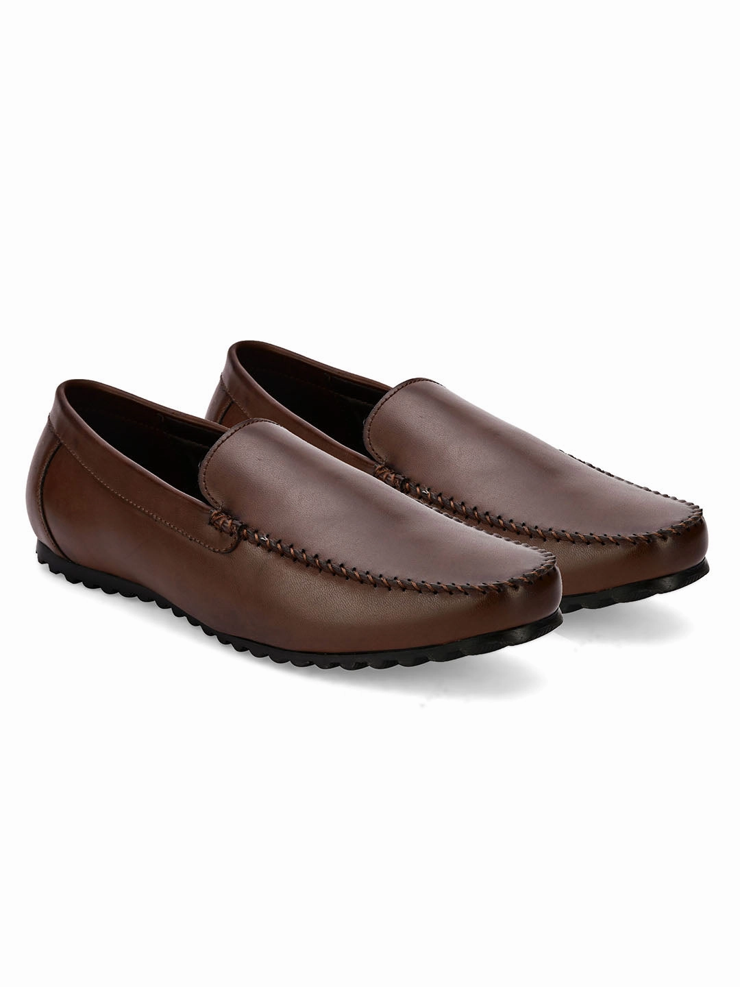 Loafers Moccasins Dart Brown Solid Loafers