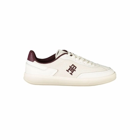 Custom Basketball Sneakers Tommy Hilfiger Beige Leather Women Sneaker