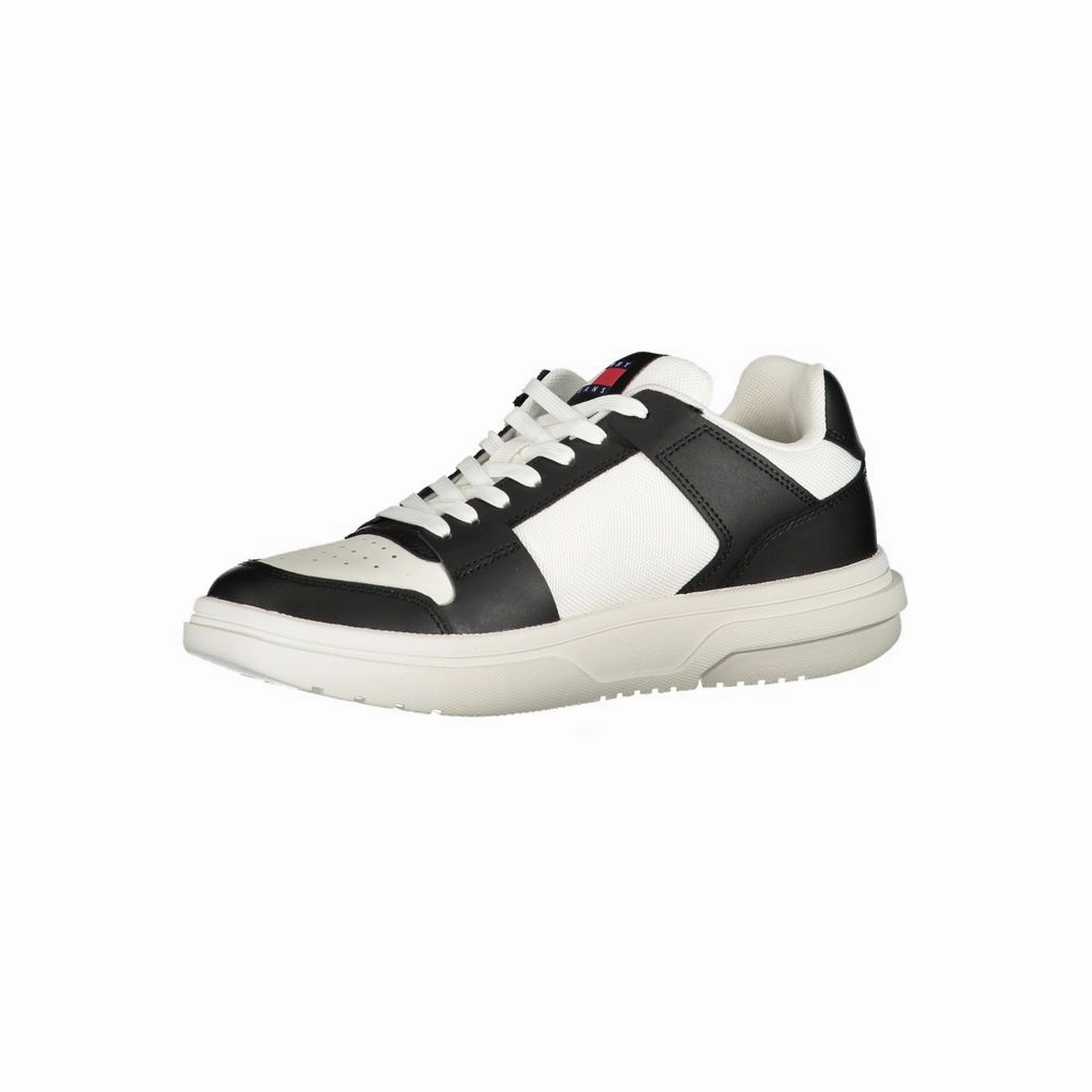 Tommy Hilfiger Black Leather Women Sneaker Bulky Sneakers