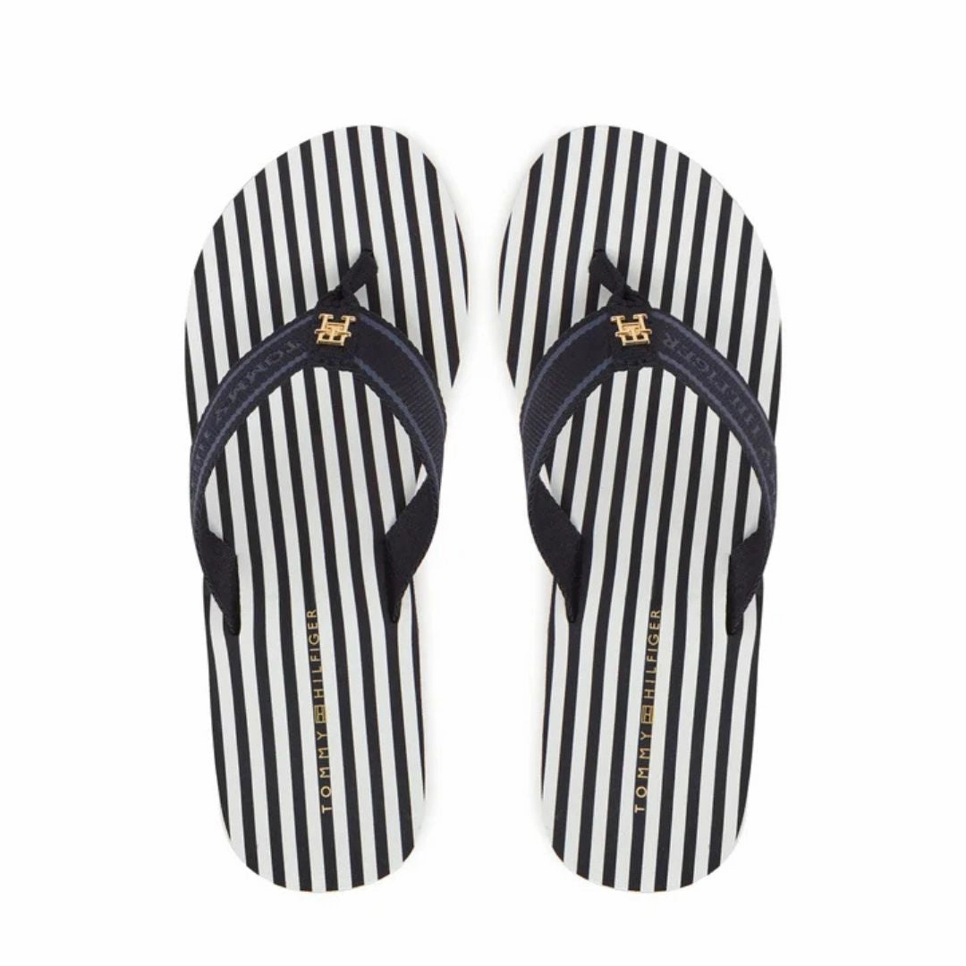Tommy Hilfiger Flip-Flops TH Stripes Wedge Beach Sandal FW0FW08521-NVY Flip Flops Soft Toe Post