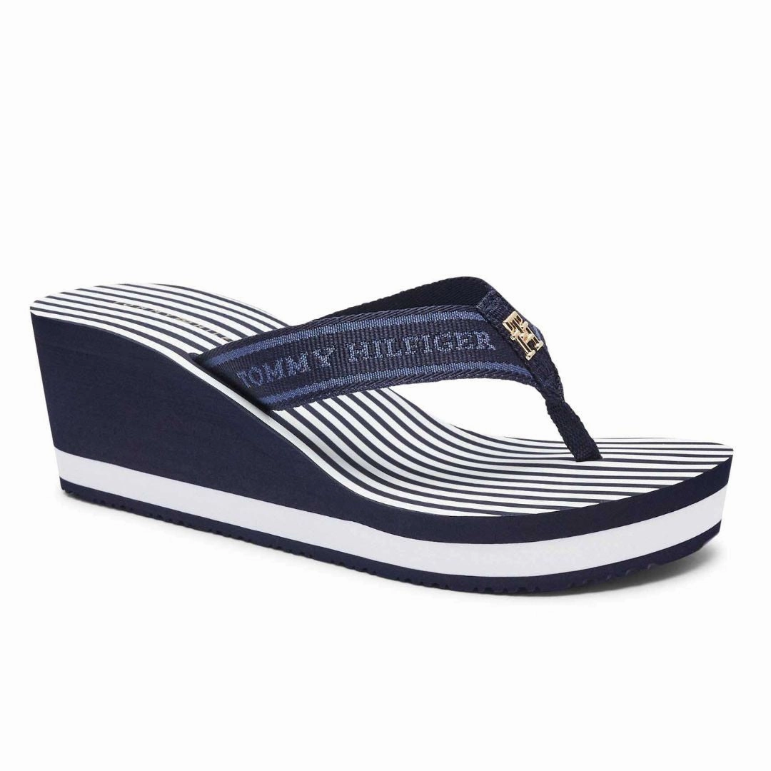 Mountain Dew Flip Flops Tommy Hilfiger Flip-Flops TH Stripes Wedge Beach Sandal FW0FW08521-NVY
