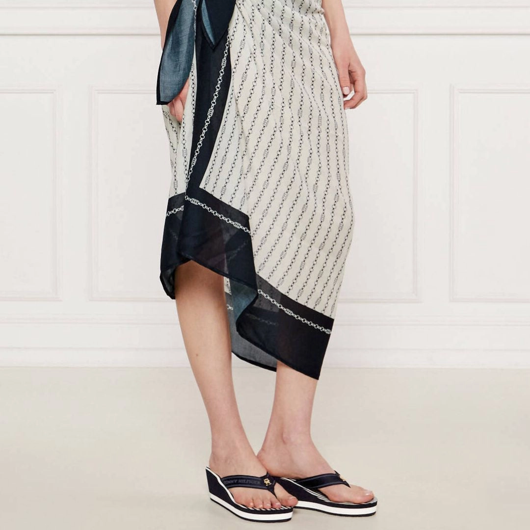 Tommy Hilfiger Flip-Flops TH Stripes Wedge Beach Sandal FW0FW08521-NVY Flip Flops Golf With Spikes