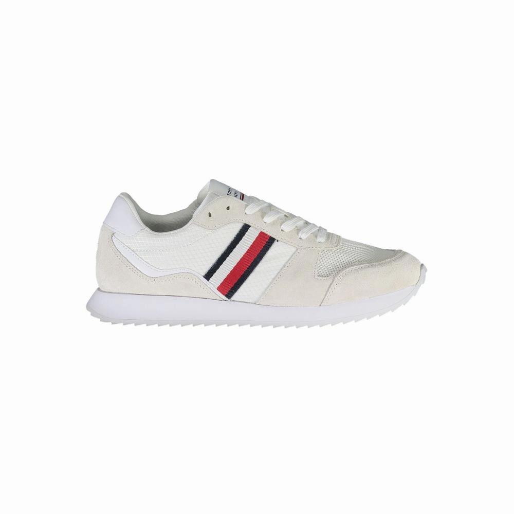 Tommy Hilfiger White Polyester Men Sneaker High Top Waterproof Sneakers