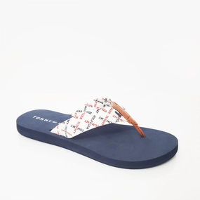 Tommy Hilfiger Women's Comp Flip-Flop - Red Multi Fabric Flip Flops Free Shipping