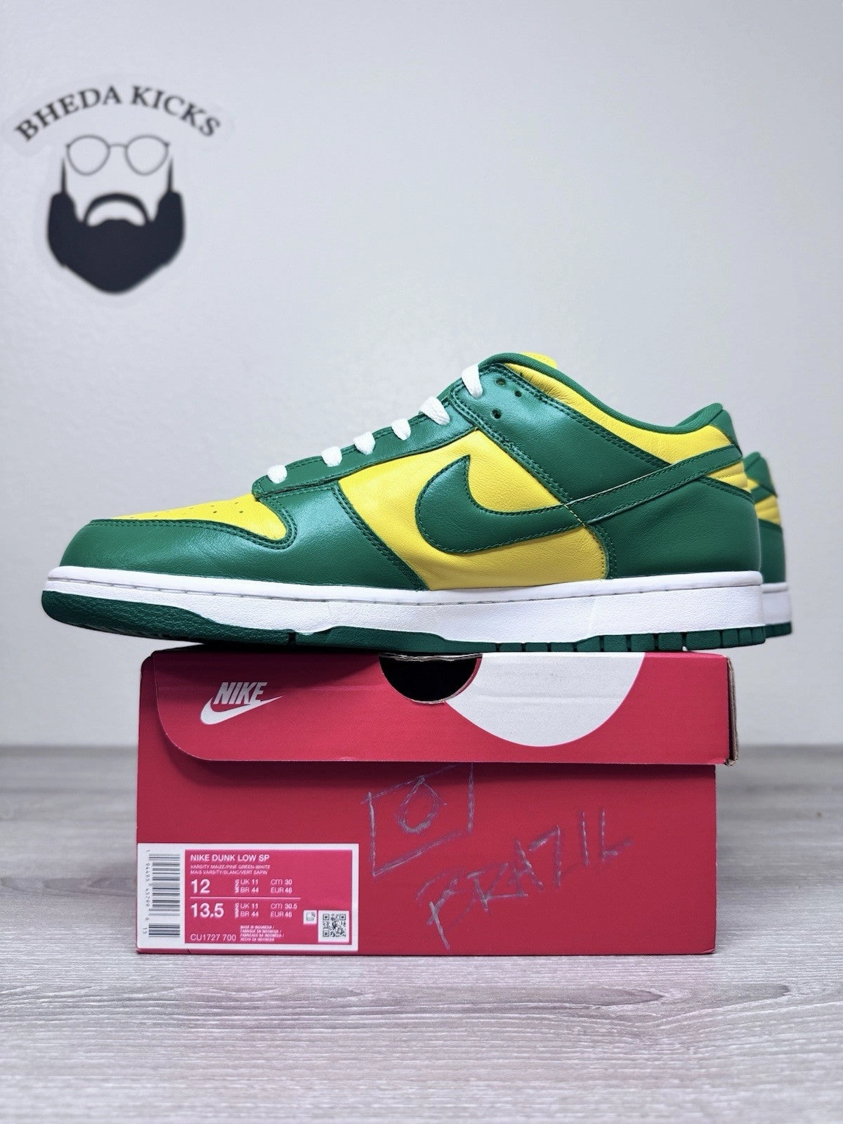 Asics Winter Shoes Size 12 - Nike Dunk SP Low Brazil 2020 Preowned CU1727-700 Authentic