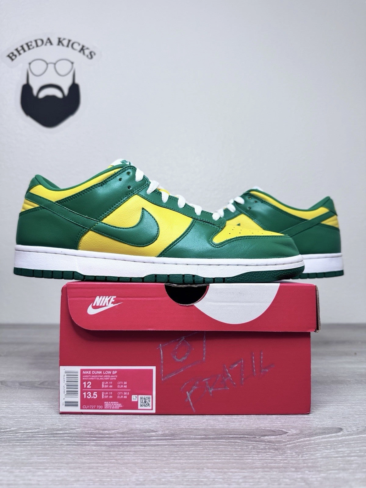 Gel Shoes Asics Size 12 - Nike Dunk SP Low Brazil 2020 Preowned CU1727-700 Authentic