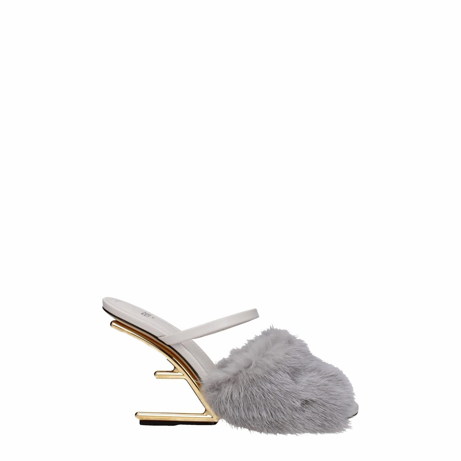 Bravest Toe Slippers Fendi Gray Mink Slippers