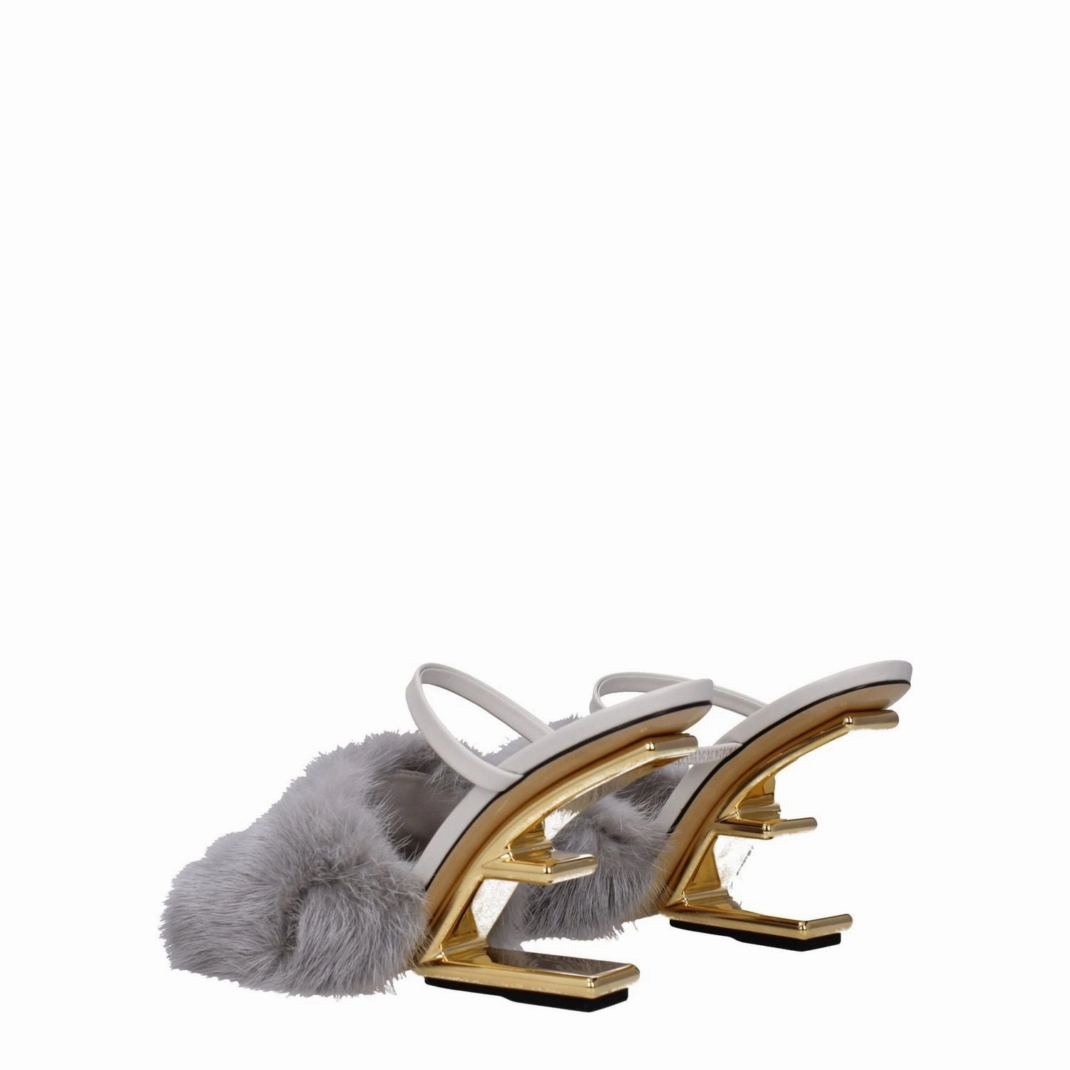 Fendi Gray Mink Slippers Sock Slippers