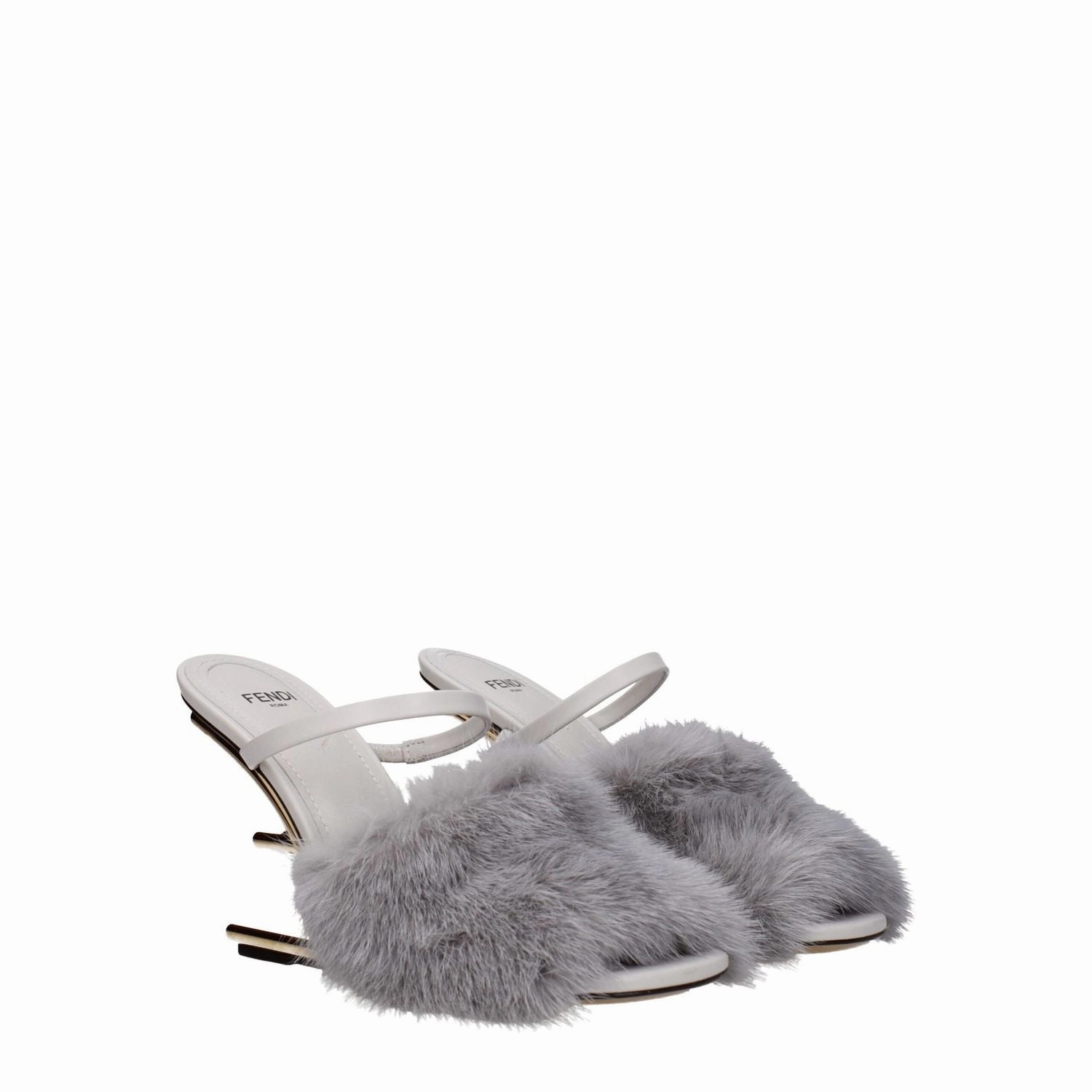 Fendi Gray Mink Slippers Cute Room Slippers