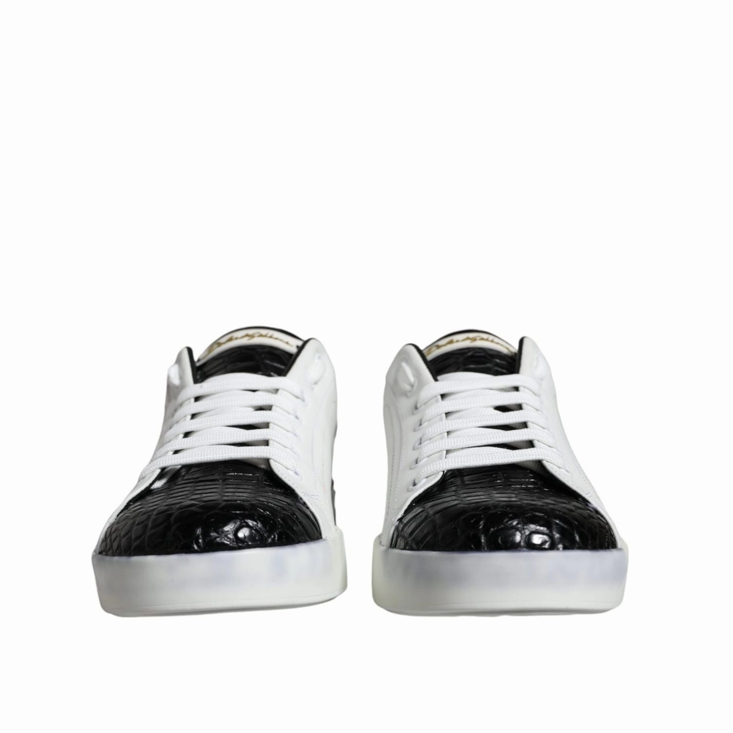 Dolce & Gabbana Black Leather Logo Portofino Sneaker Shoes Best Running Sneakers