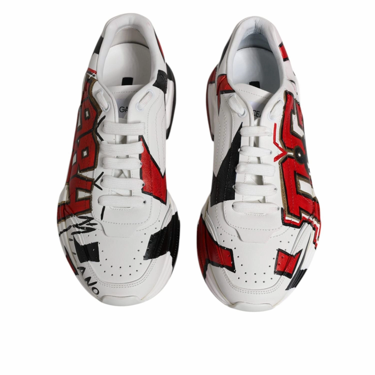 Dolce & Gabbana White Daymaster Hand Painted Sneakers Shoes Autrey Sneakers