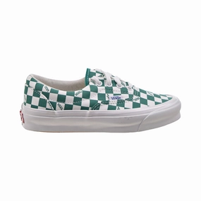 Vans Vault OG Era LX Checkboard Logo Men's Shoes Cadmium Green-White Shoes Casual Leather