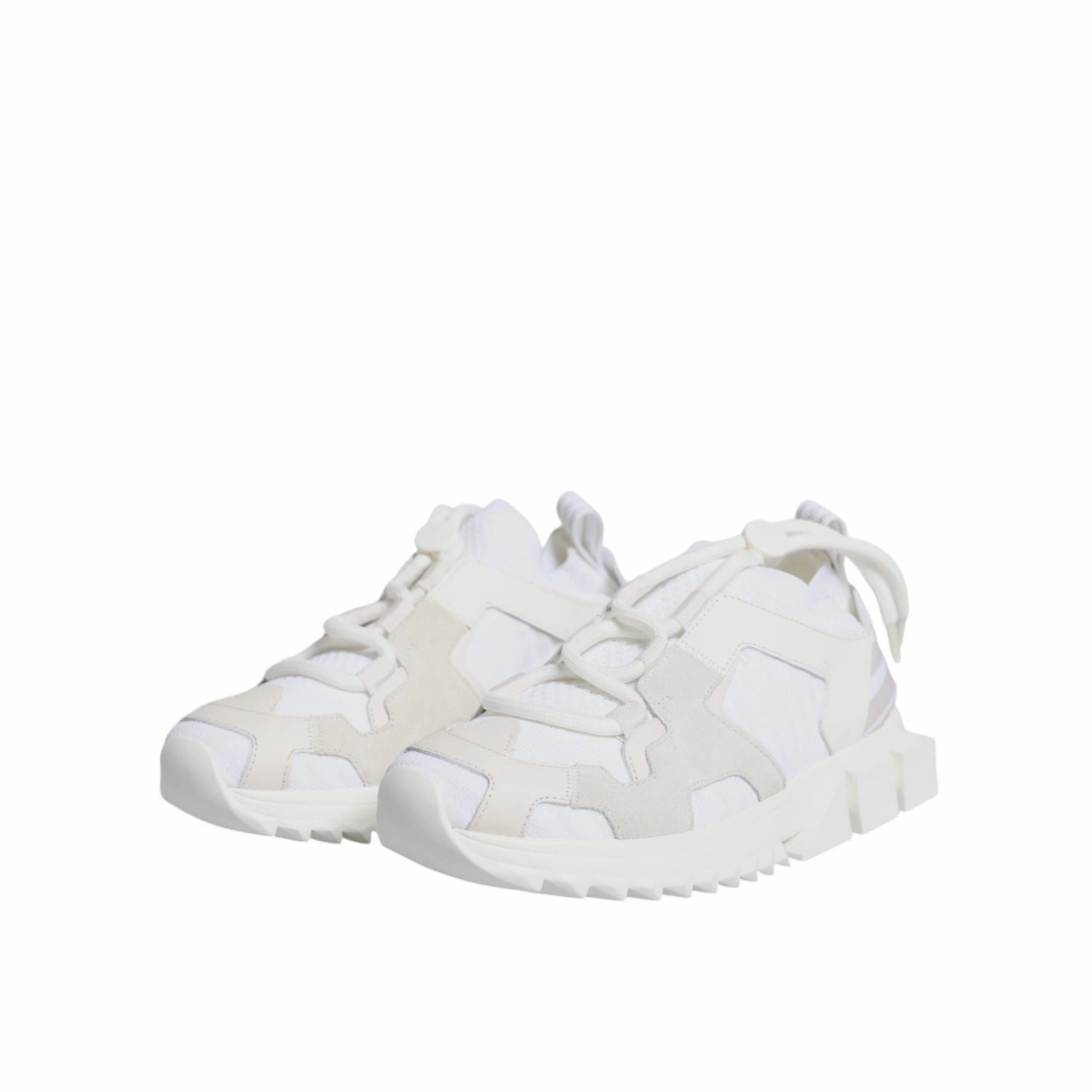Dolce & Gabbana White Mesh Sorrento Trekking Sneakers Shoes Running Sneakers With Ankle Support