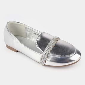 Girls Loafer 305-1M-SILVER Loafers Cranberry Township