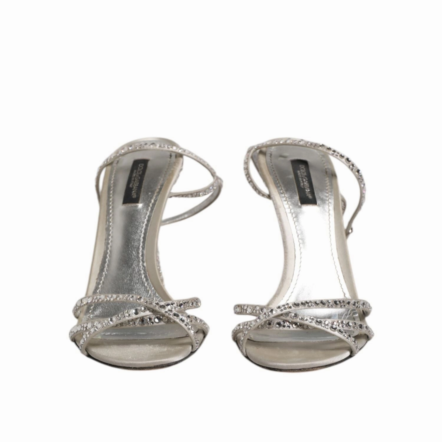 Dolce & Gabbana Silver Strass Ankle Strap KEIRA Sandals Shoes Royal Caribbean Sandals