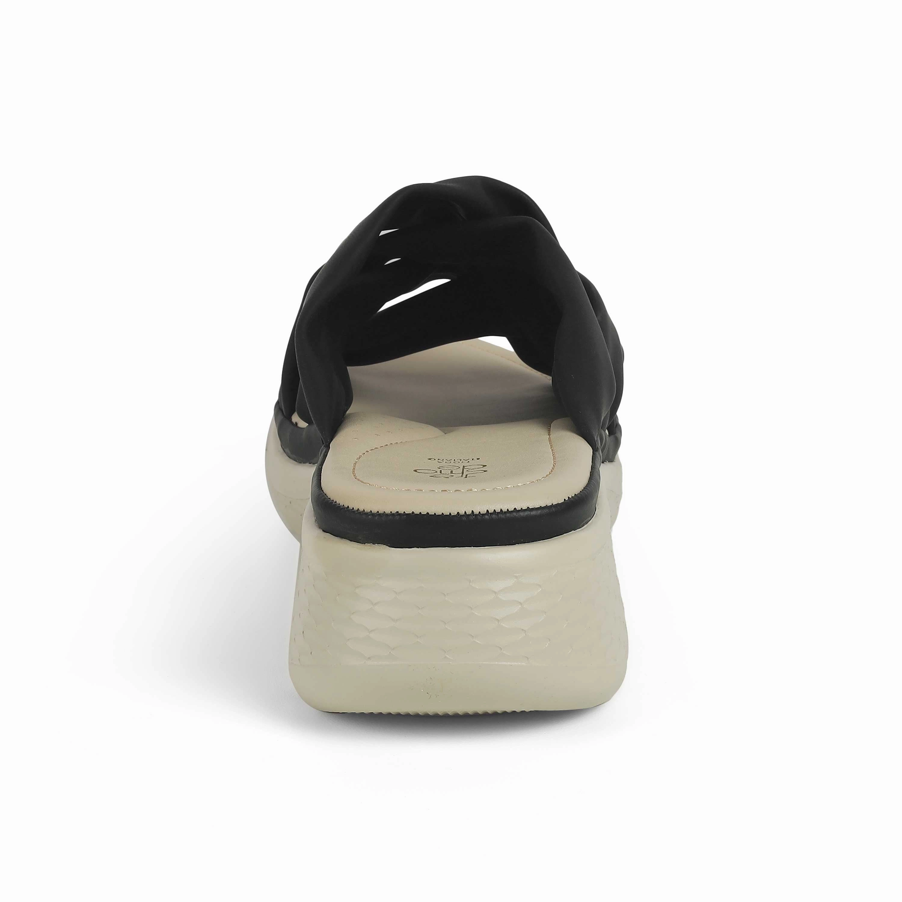 Tresmode Yol Black Women's Casual Wedge Sandals Fall Business Shoes