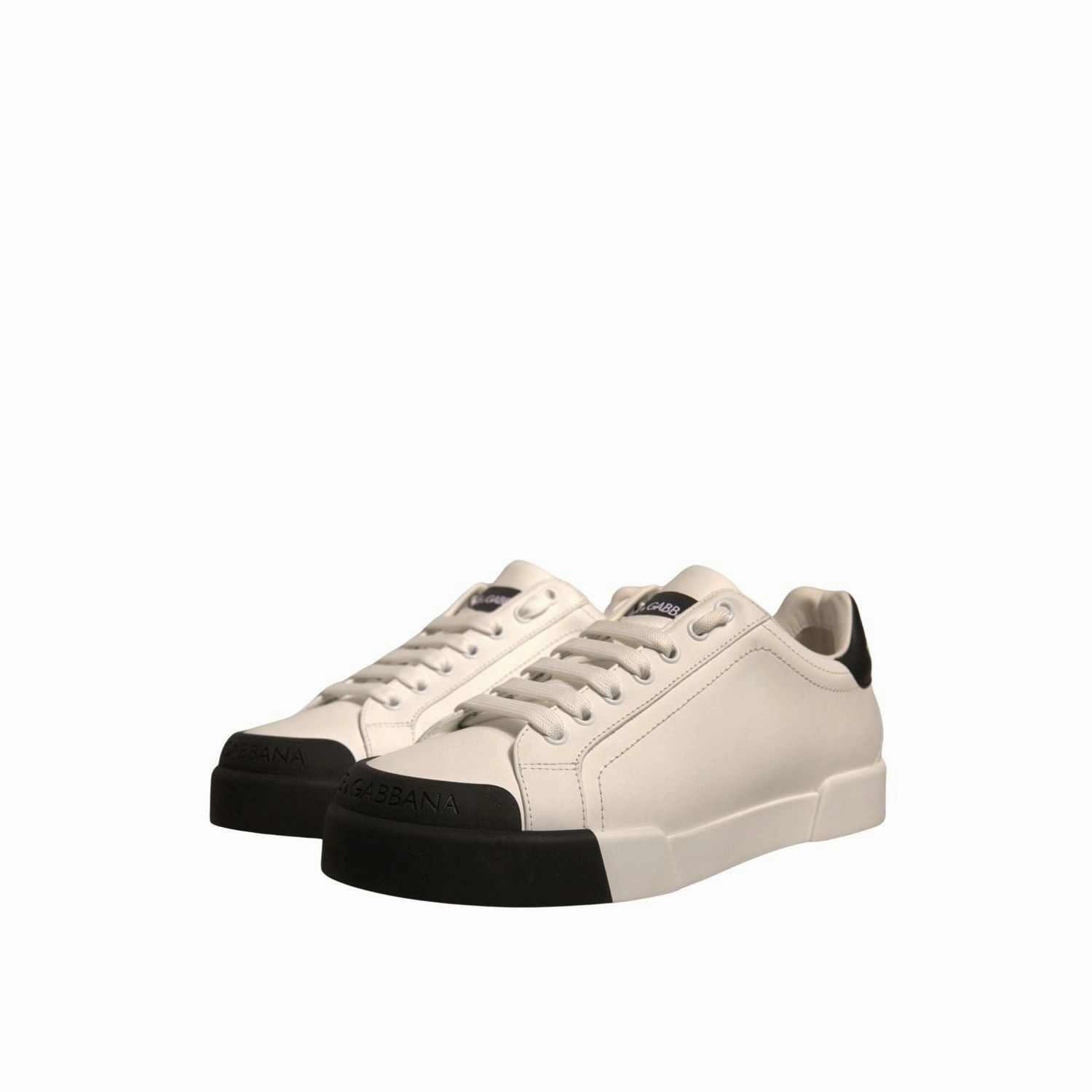 Trump Sneakers Gold Dolce & Gabbana White Leather Logo Portofino Sneakers Shoes