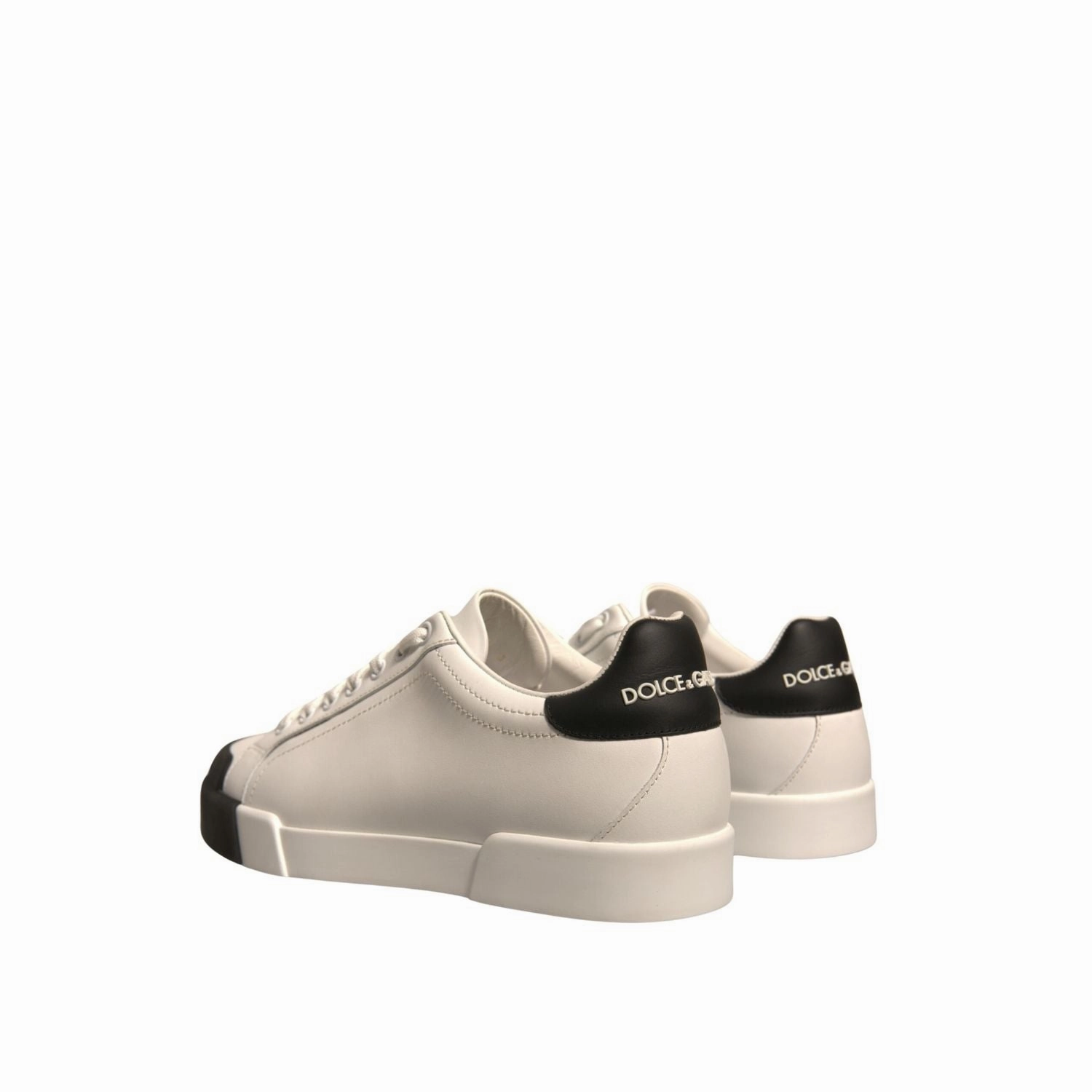 Customize Sneakers Dolce & Gabbana White Leather Logo Portofino Sneakers Shoes