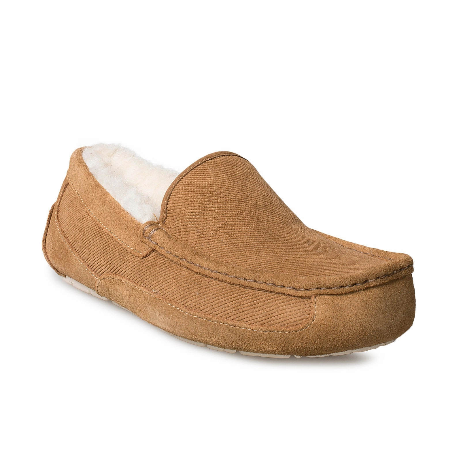 Brown House Slippers UGG Ascot Corduroy Chestnut Slippers - Men's