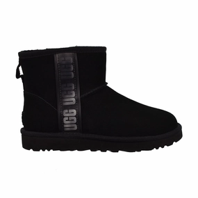 UGG Classic Mini Side Logo II Women's Boots Black Best Bootie Slippers