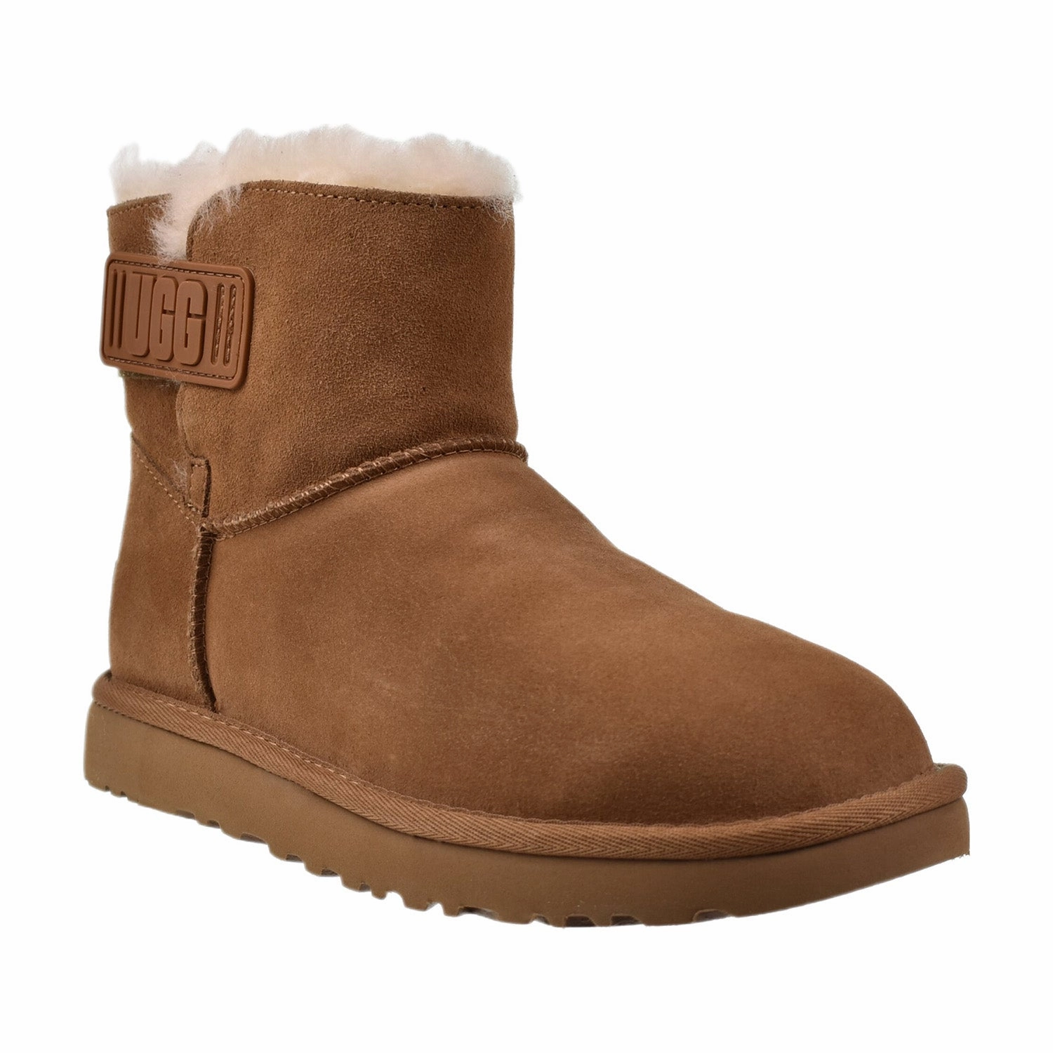 Ugg Mini Bailey Logo Strap Women's Boots Chestnut Slides With Strap