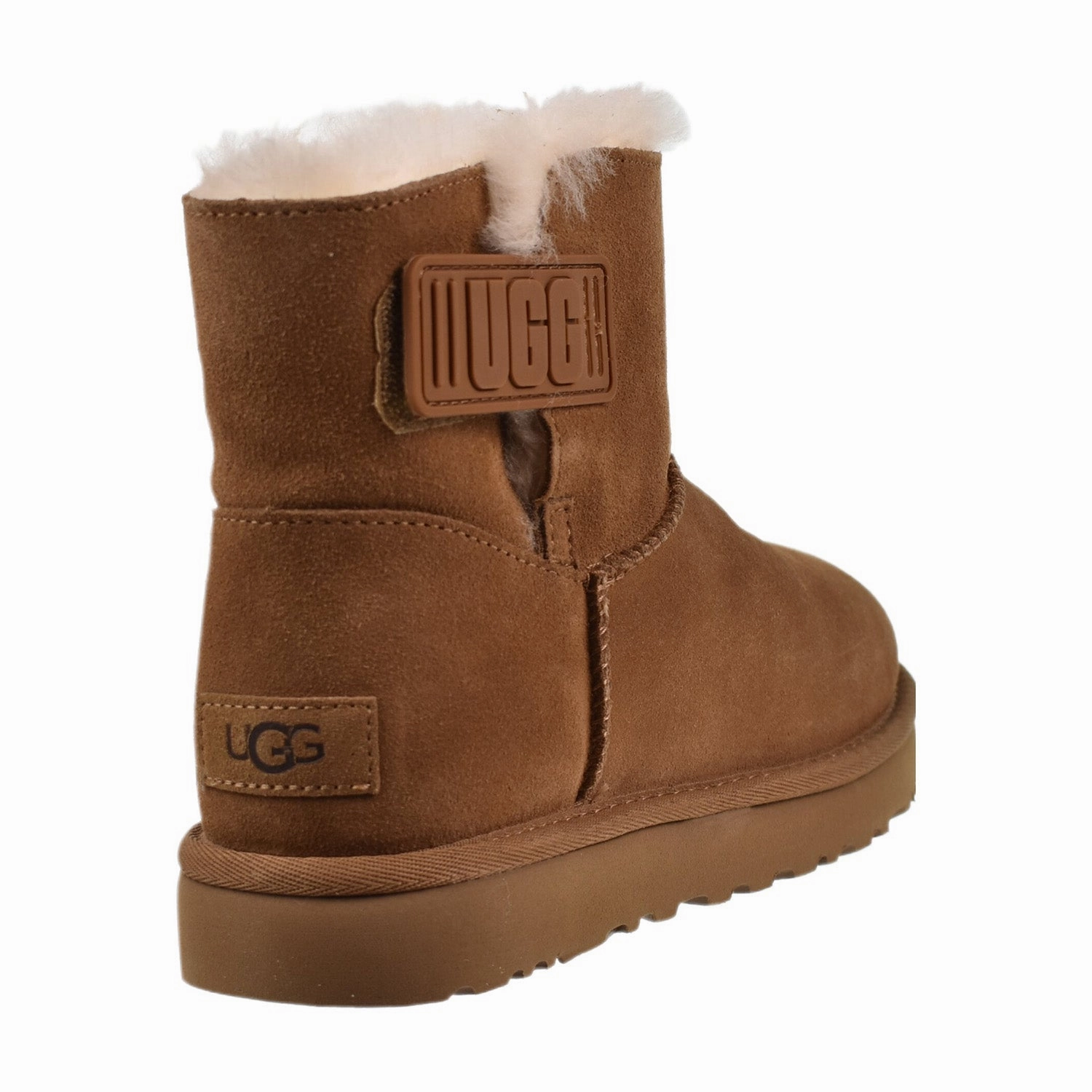 Slides With Spikes Ugg Mini Bailey Logo Strap Women's Boots Chestnut