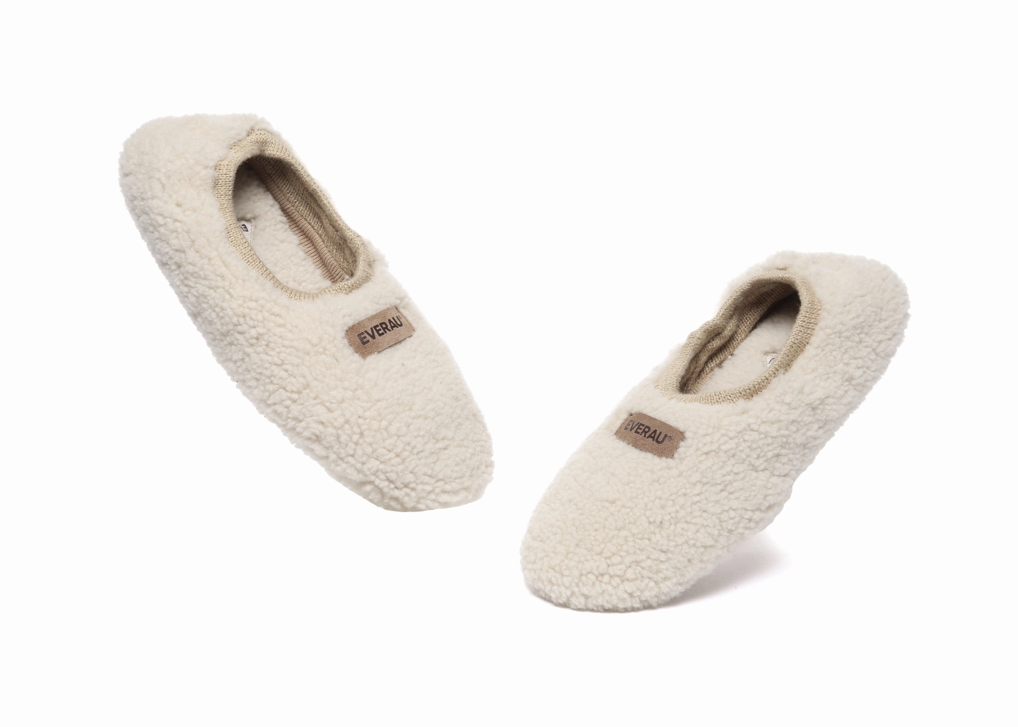 EVERAU UGG Slippers Women Curly Sheepskin Wool Elastic Lucina Weekend Slide
