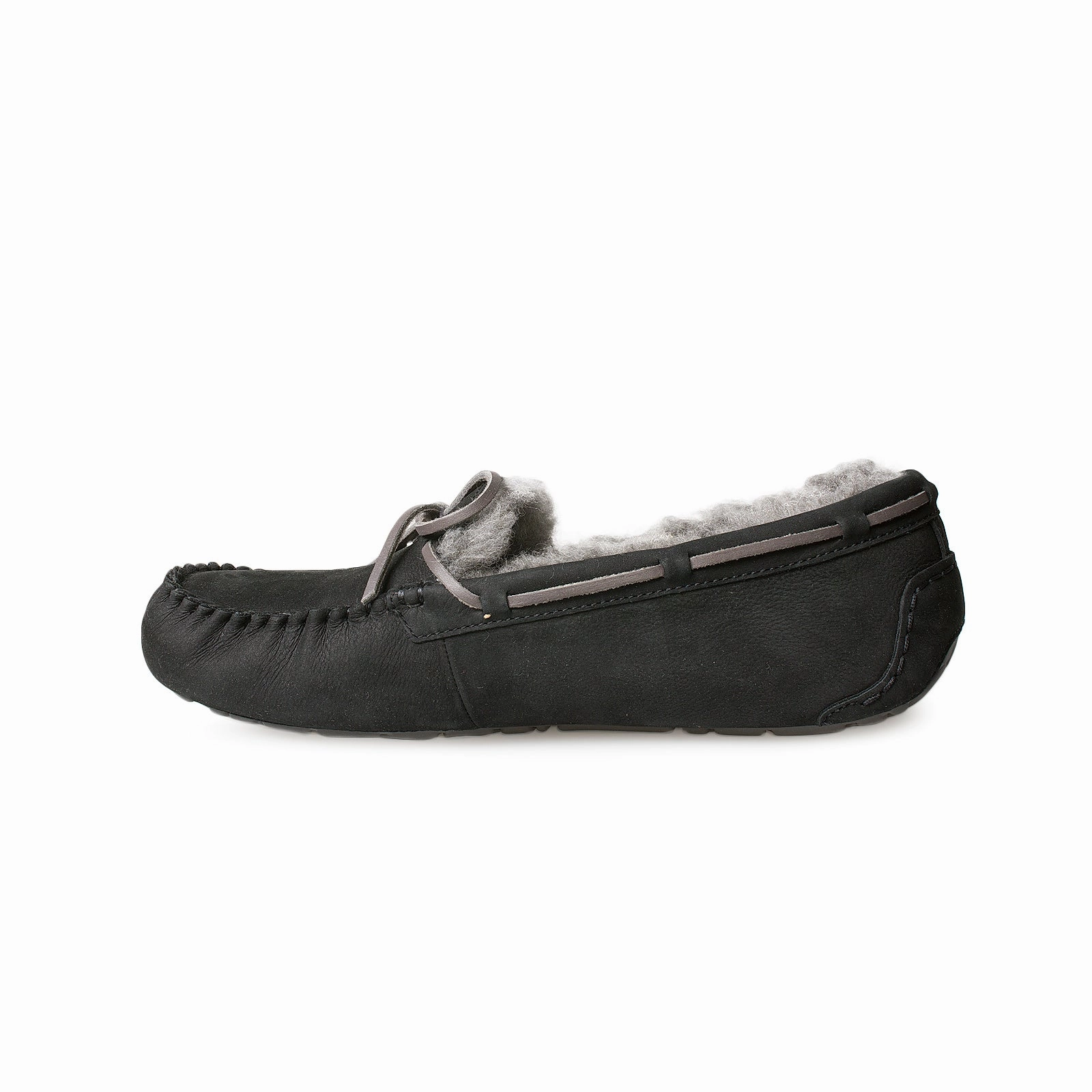 Vegetarian Slippers UGG Olsen Black Leather Slippers - Men's
