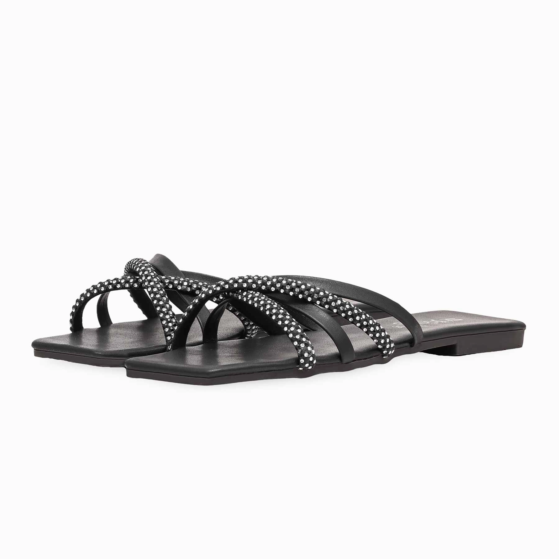 Black Casual Slipper CL1877 Ramen Slippers