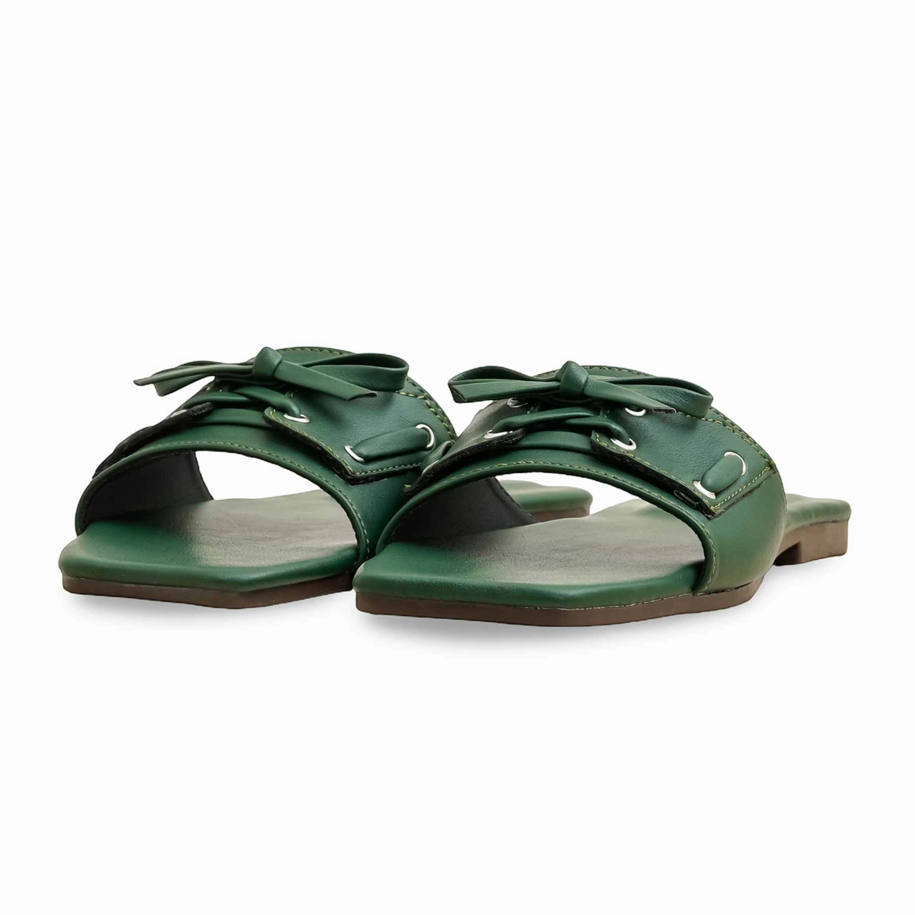 Green Casual Slipper CL2128 Casual Tie Up Shoes
