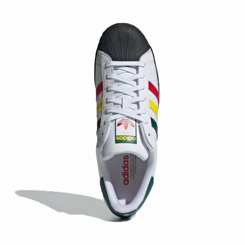 adidas - Superstar - Cloud White/Yellow/Collegiate Green - Unisex [IH3120] Adidas Ncaa College Team Shoes