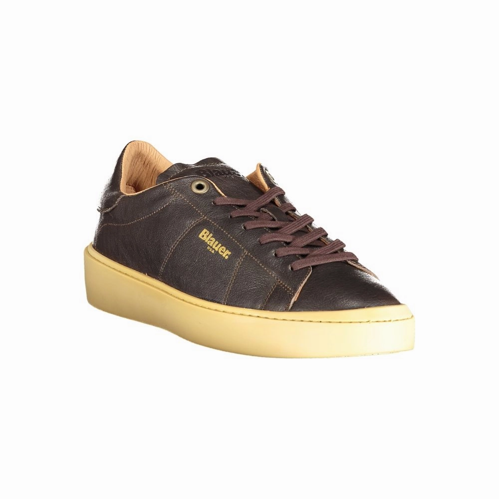 Blauer Brown Leather Men Sneaker Villa Sneakers