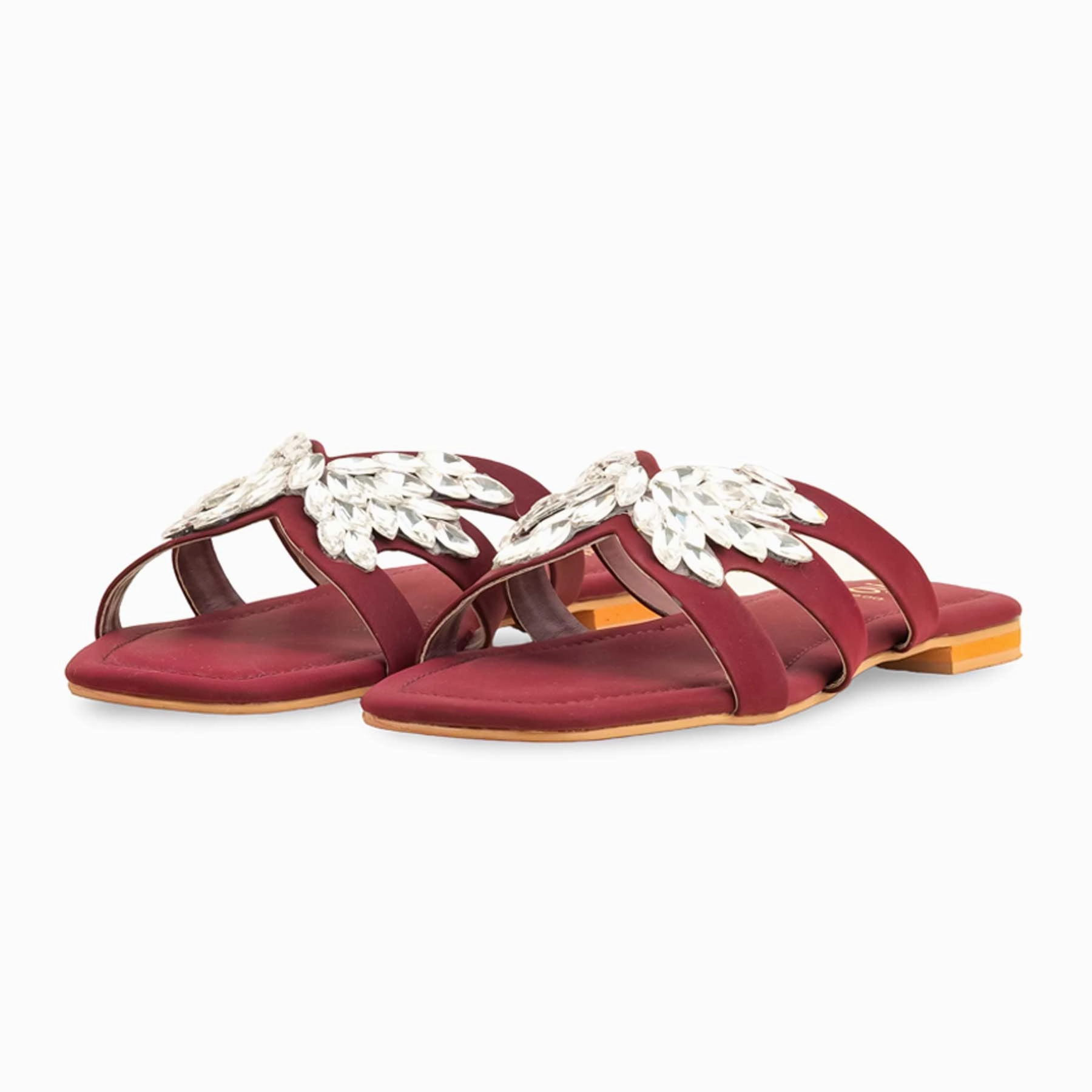 Maroon Fancy Slipper For Women FN7900 Slippers Smithsonian