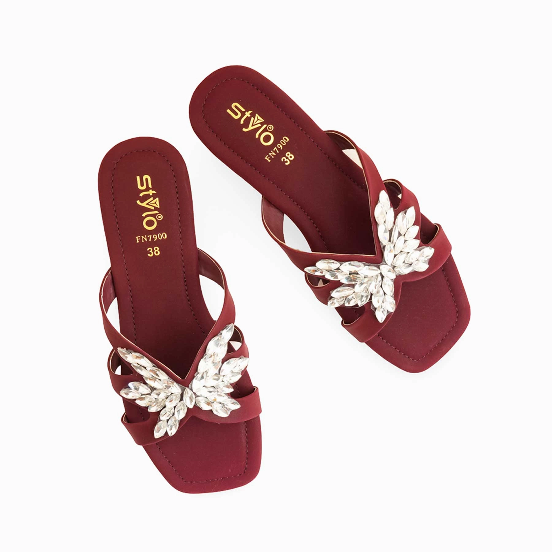 Shop Slippers On Sale Maroon Fancy Slipper For Women FN7900