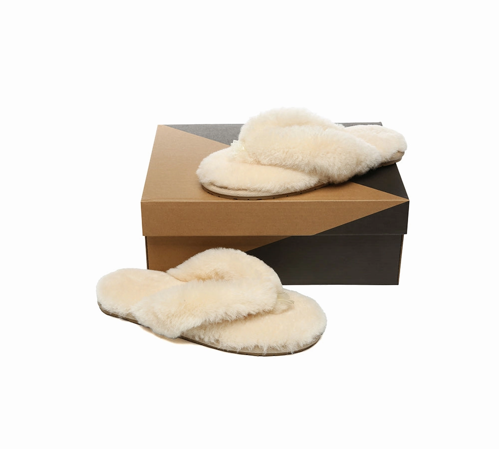 Gold Slippers AUSTRALIAN SHEPHERD UGG Thongs Women Fluffy Slides Farah