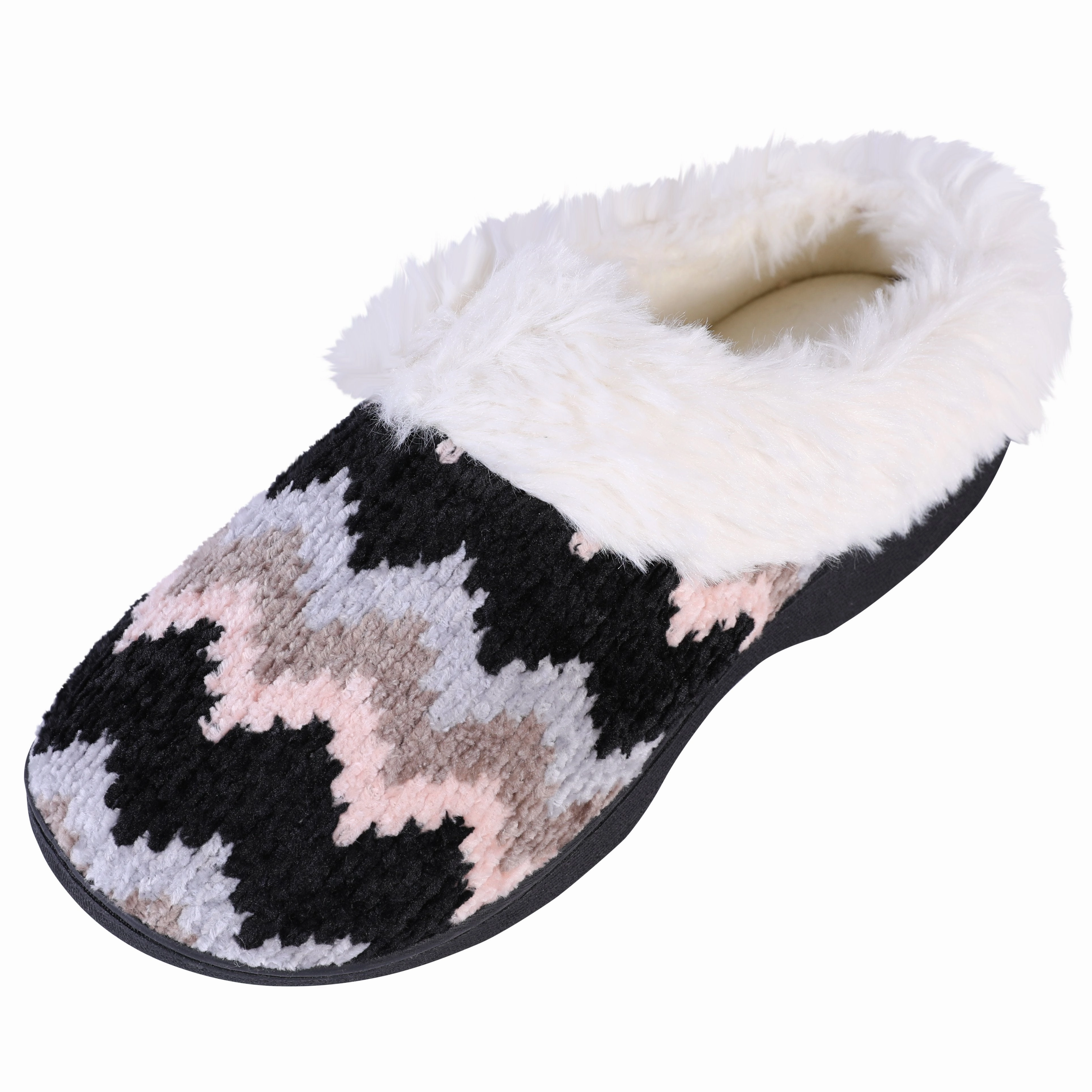Roxoni Women's Cozy Memory Foam Slippers, Fuzzy Warm Faux Fur Lined, Indoor Outdoor Rubber Sole Cold Weather Slippers