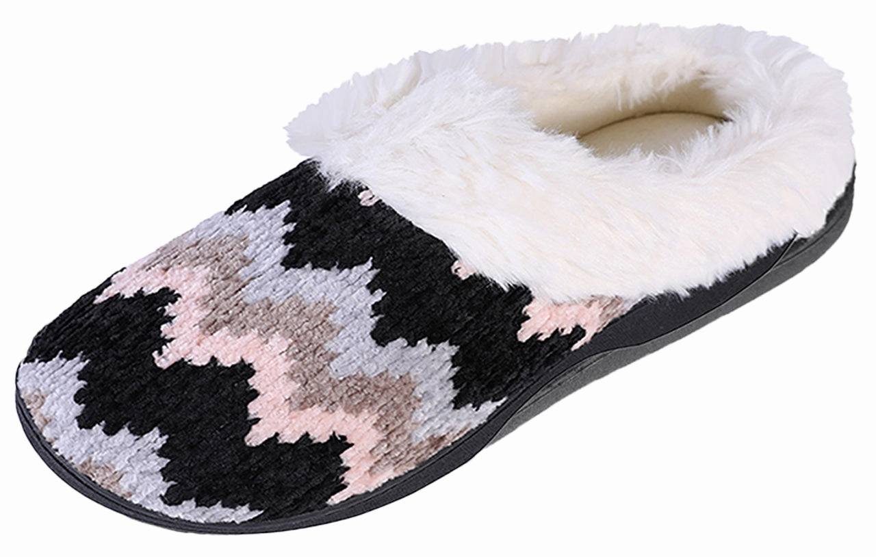 Watermelon Slippers Roxoni Women's Cozy Memory Foam Slippers, Fuzzy Warm Faux Fur Lined, Indoor Outdoor Rubber Sole