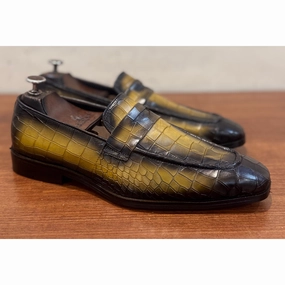 Penny Loafers Croco Yellow Todds Loafers
